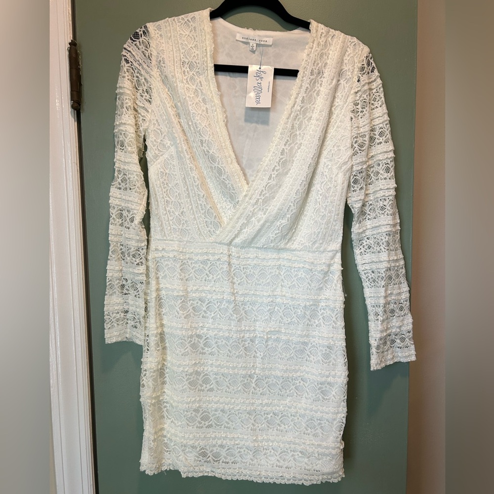 Size Small white lace dress, great for bridal shower!